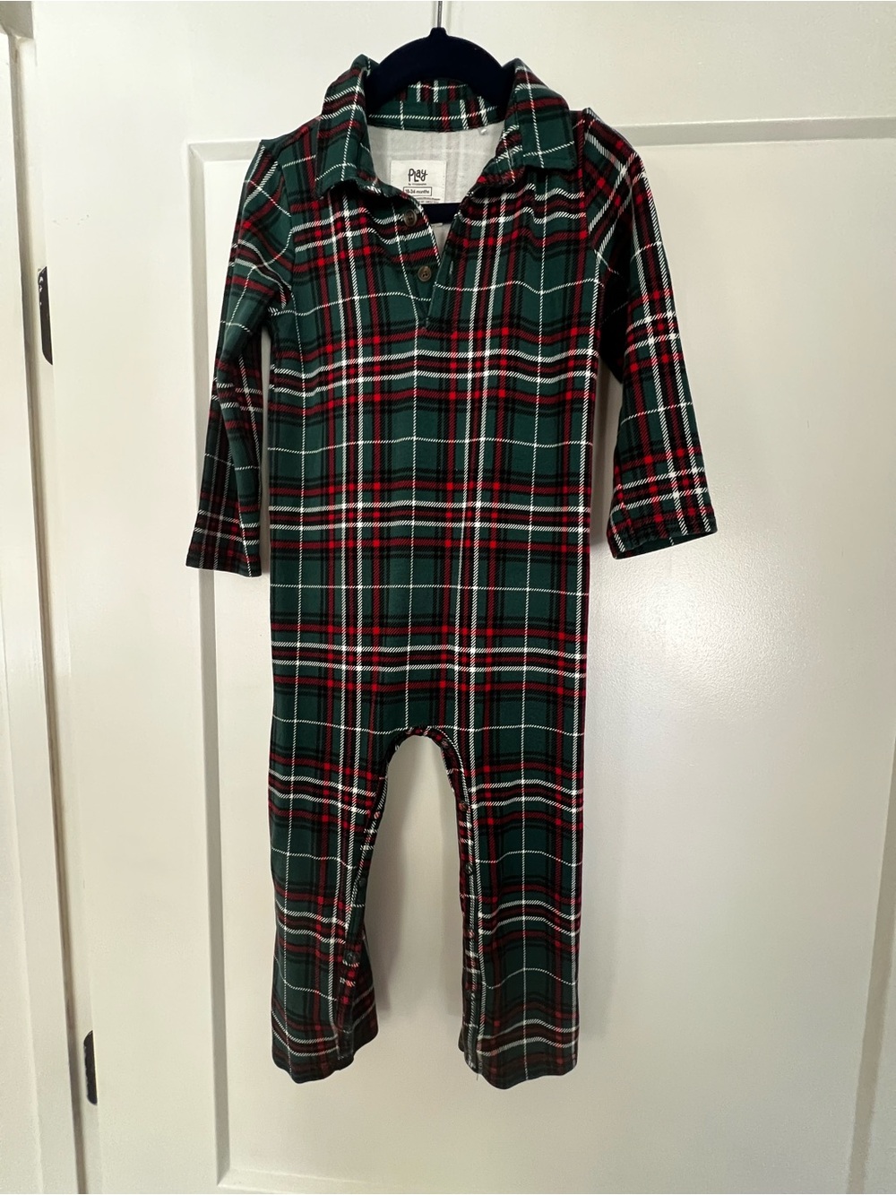 Little Sleepies Green Red Plaid One-Piece Bodysuit